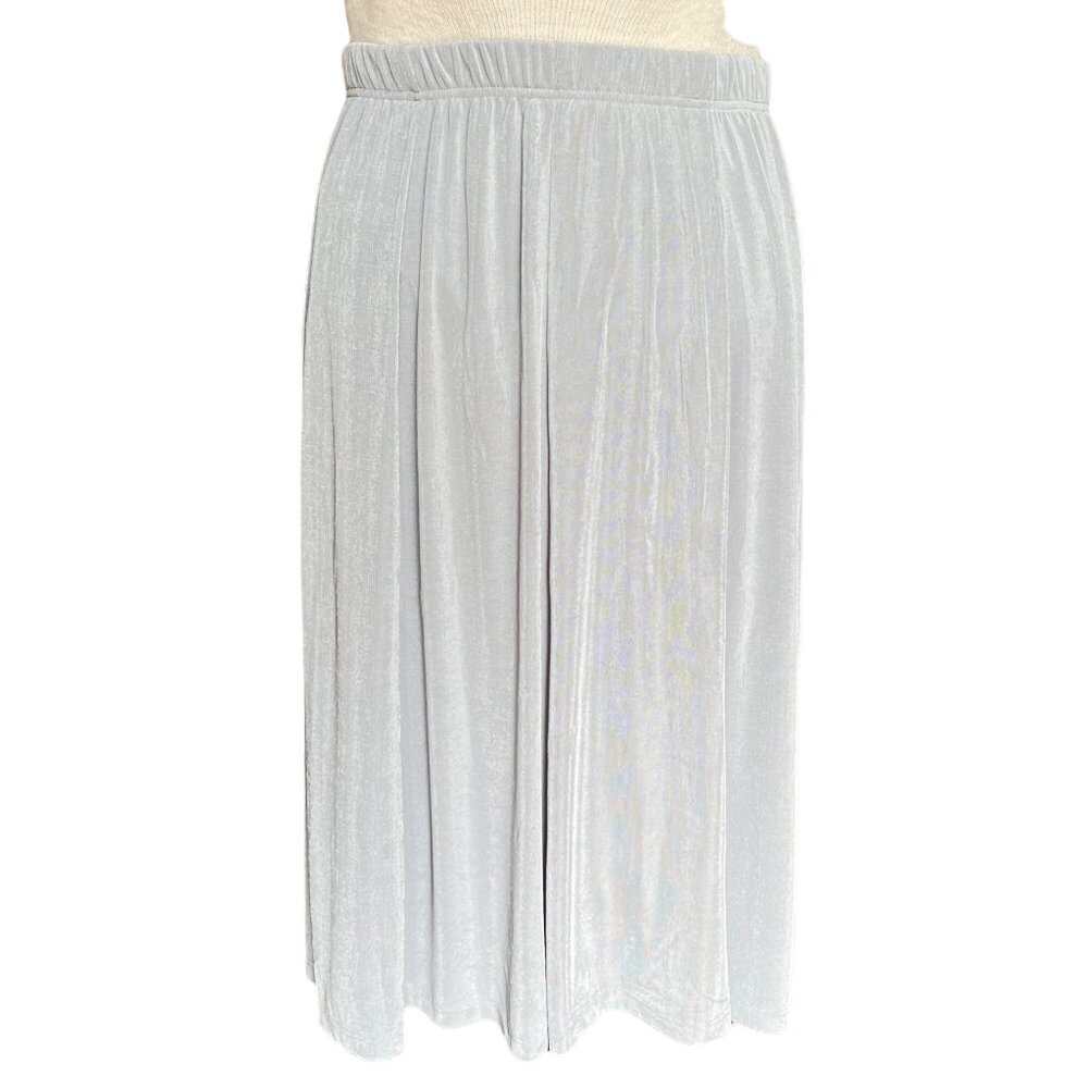 Magic Scarf Slinky Skirt Silver Gray  One Size Stretch‎ Comfort Skirt Lined New
